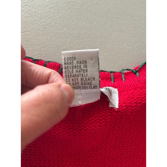 Victoria Woman VTG Ugly Sweater Vest Size 2X Red Holidays Christmas Tree Bells - Picture 4 of 9
